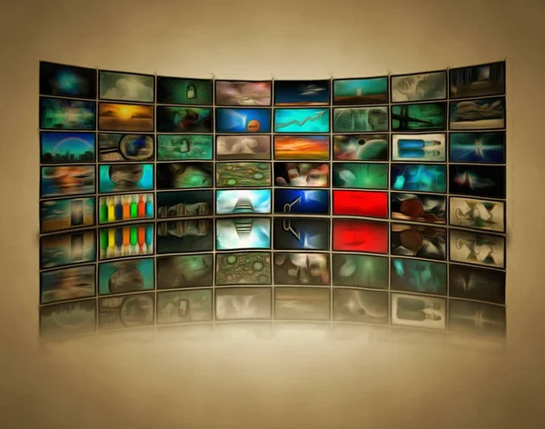 Mur Des Écrans Télévision — Photo