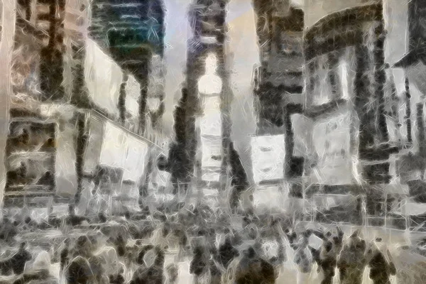 Abstrakt Modern Målning Times Square — Stockfoto