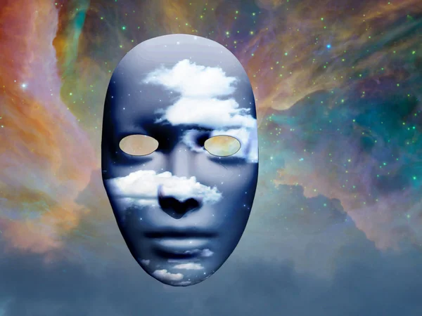 Masque Avec Nuages Dans Espace — Photo