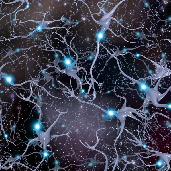 Клітини Мозку Глибокий Космос — стокове фото