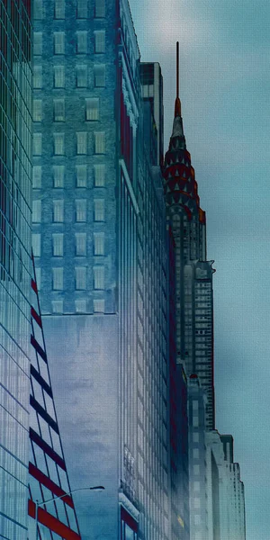 맨하탄 시내입니다 색상입니다 렌더링 — 스톡 사진