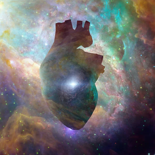 Corazón Interestelar Espacio Profundo — Foto de Stock