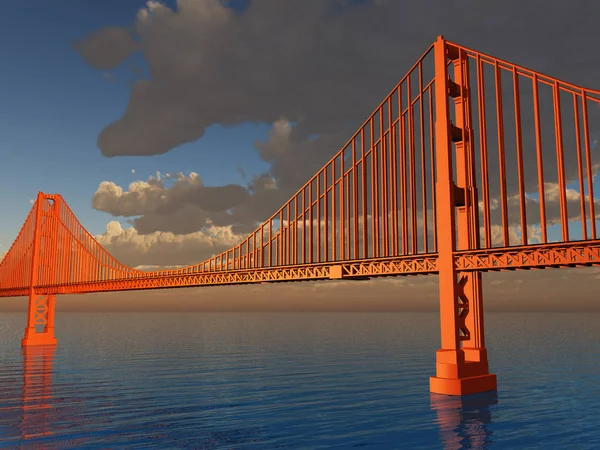 Golden Gate Bridge Renderizado — Foto de Stock