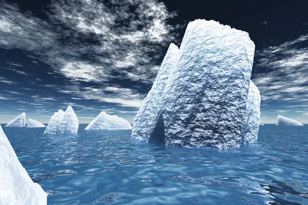 Bergs Glace Dans Océan — Photo