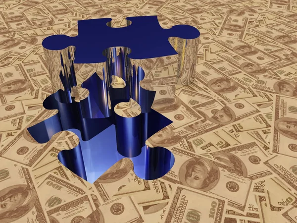 Usa Currency Puzzle Piece — Stock Photo, Image