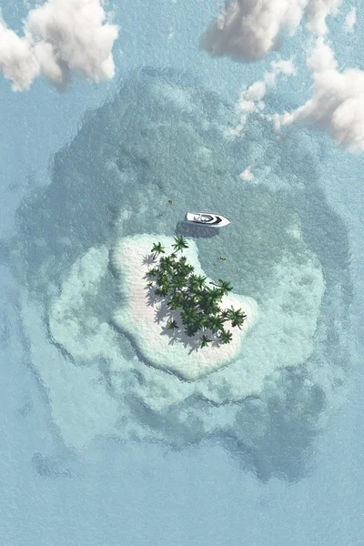 Ilha Tropical Vista Cima — Fotografia de Stock