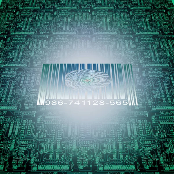 Barcode Fingerprint Electronic Board — Stock Photo, Image