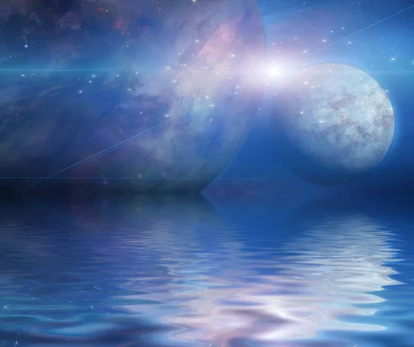 Waters reflection and Planets — Stock Photo, Image