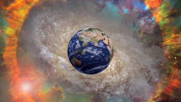 Dünya gerçeküstü uzayda — Stok video