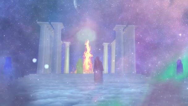 Starověký chrám ohně — Stock video