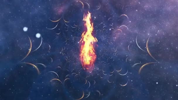 在宇宙的中心燃烧着的火 — 图库视频影像
