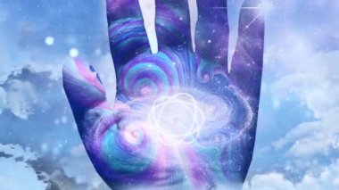 Atom modeli insan elinde. Canlandırma