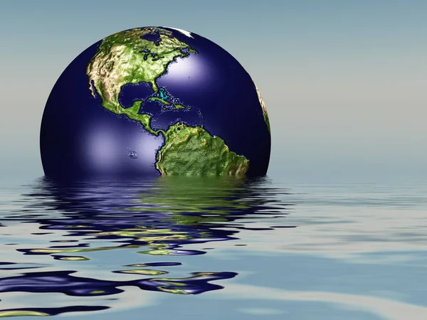 Утонувшая планета Земля — стоковое фото