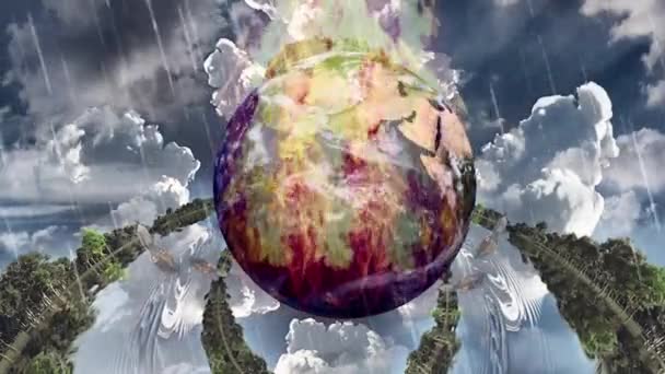 Verbrennende Erde in surrealer Natur — Stockvideo