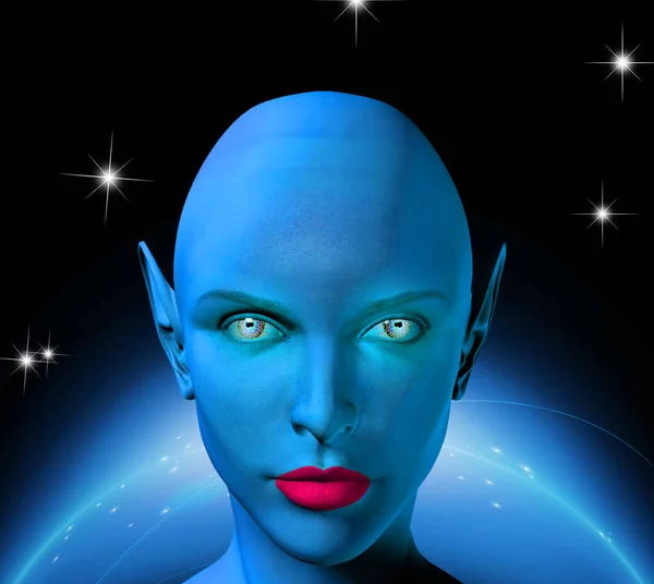 The face of an alien — Stock Photo, Image