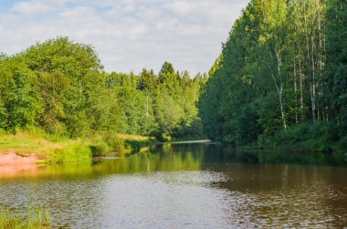 Nehirli bir Rus manzarası..