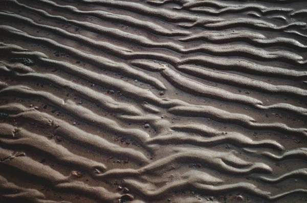 Rimpelend Zand Onder Water Textuur Van Rivierzand Uit Golven — Stockfoto