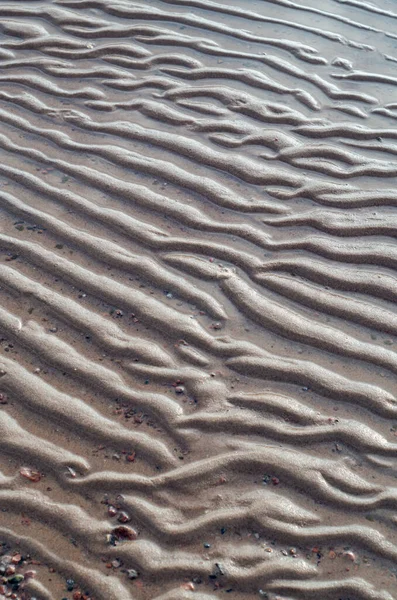 Rimpelend Zand Onder Water Textuur Van Rivierzand Uit Golven — Stockfoto