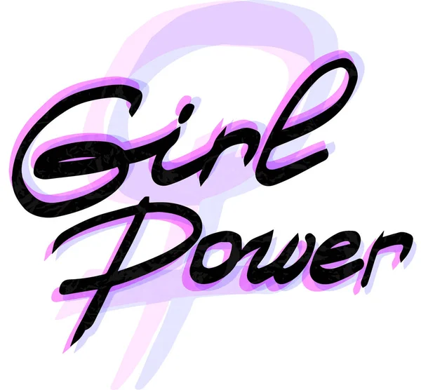 Girl Power Vektor Bokstäver Sammansättning — Stock vektor