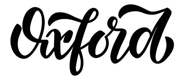 Logo skrip kota Oxford atau huruf tipografi untuk kartu pos, poster atau lainnya - Stok Vektor
