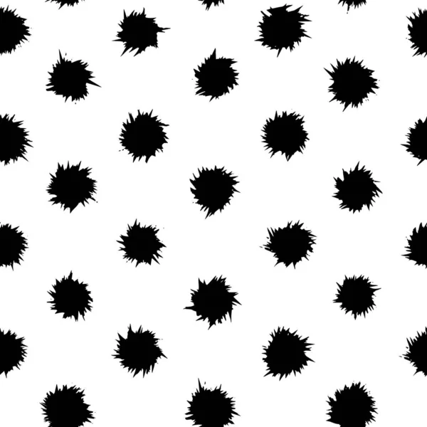 Rough grunge hand drawn seamless pattern of black dense swirls or stars. Vector illustration perfect for wrapping paper, textile, fabric and backdrops. — ストックベクタ