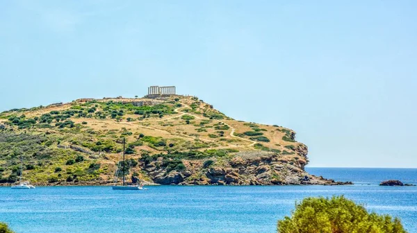 Antiguo Templo Griego Poseidón Cabo Sounion Atenas Grecia Imagen De Stock