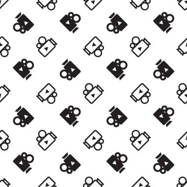 Tekstil veya arkaplan için kusursuz video kamera simgesi, kamera deseni şablonu