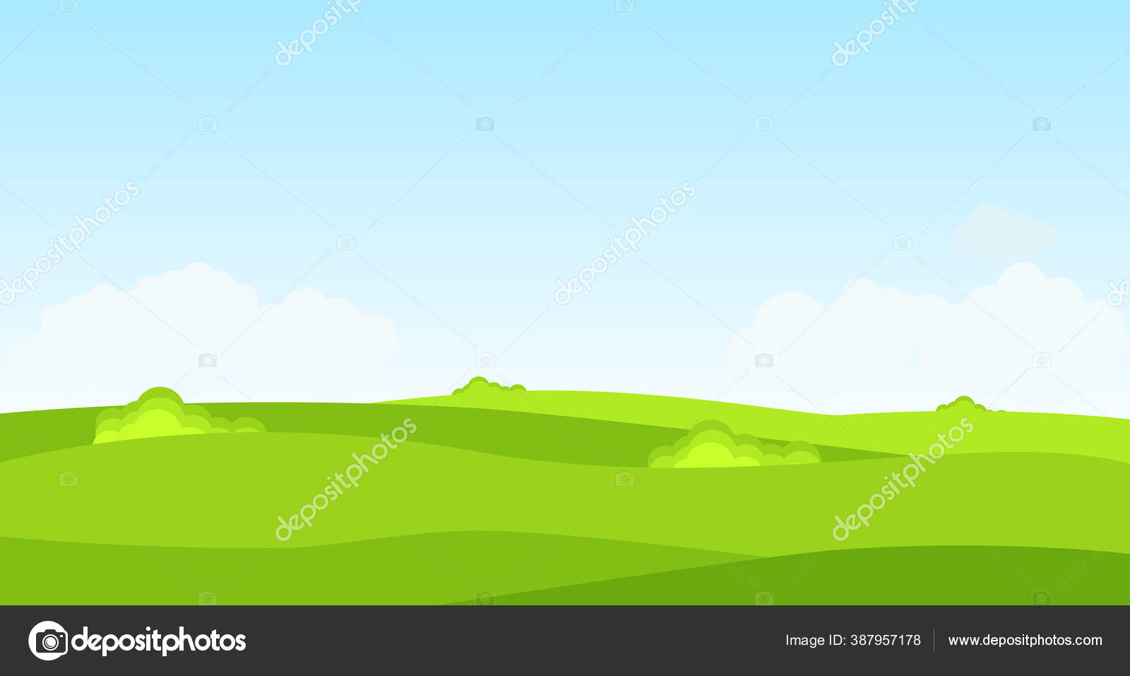 Lush Green Cartoon Field Blue Sky Vector Illustration Stock Vector Image by ©Oksava #387957178 Lush Green Cartoon Field Blue Sky Vector Illustration Stock Vector Image by ©Oksava #387957178