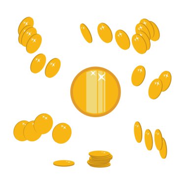 Düşen altın paraların vektör çizimi 