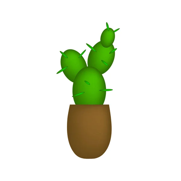 Kaktuspflanze Topf Vektorillustration — Stockvektor