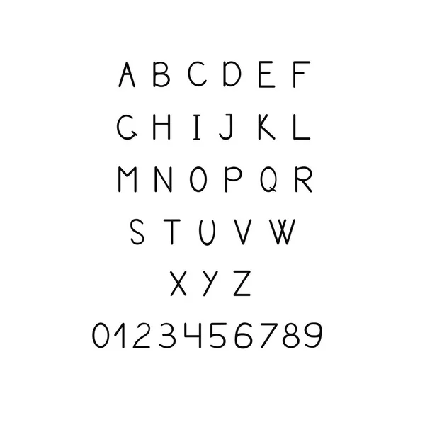 Illustration Vectorielle Des Lettres Chiffres Alphabétiques — Image vectorielle