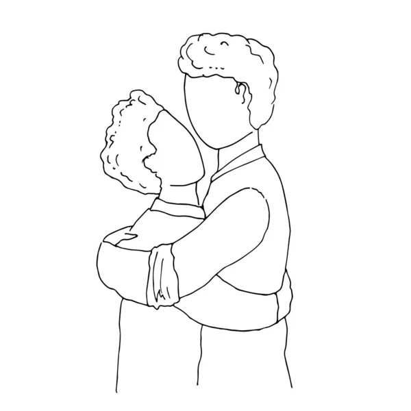 Vector Ilustración Concepto Amor Hombre Mujer Abrazando — Archivo Imágenes Vectoriales