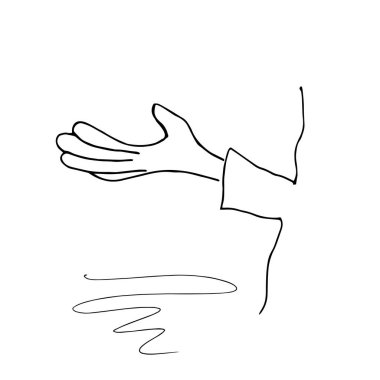 insan elinin siyah beyaz çizimi ve beş parmak