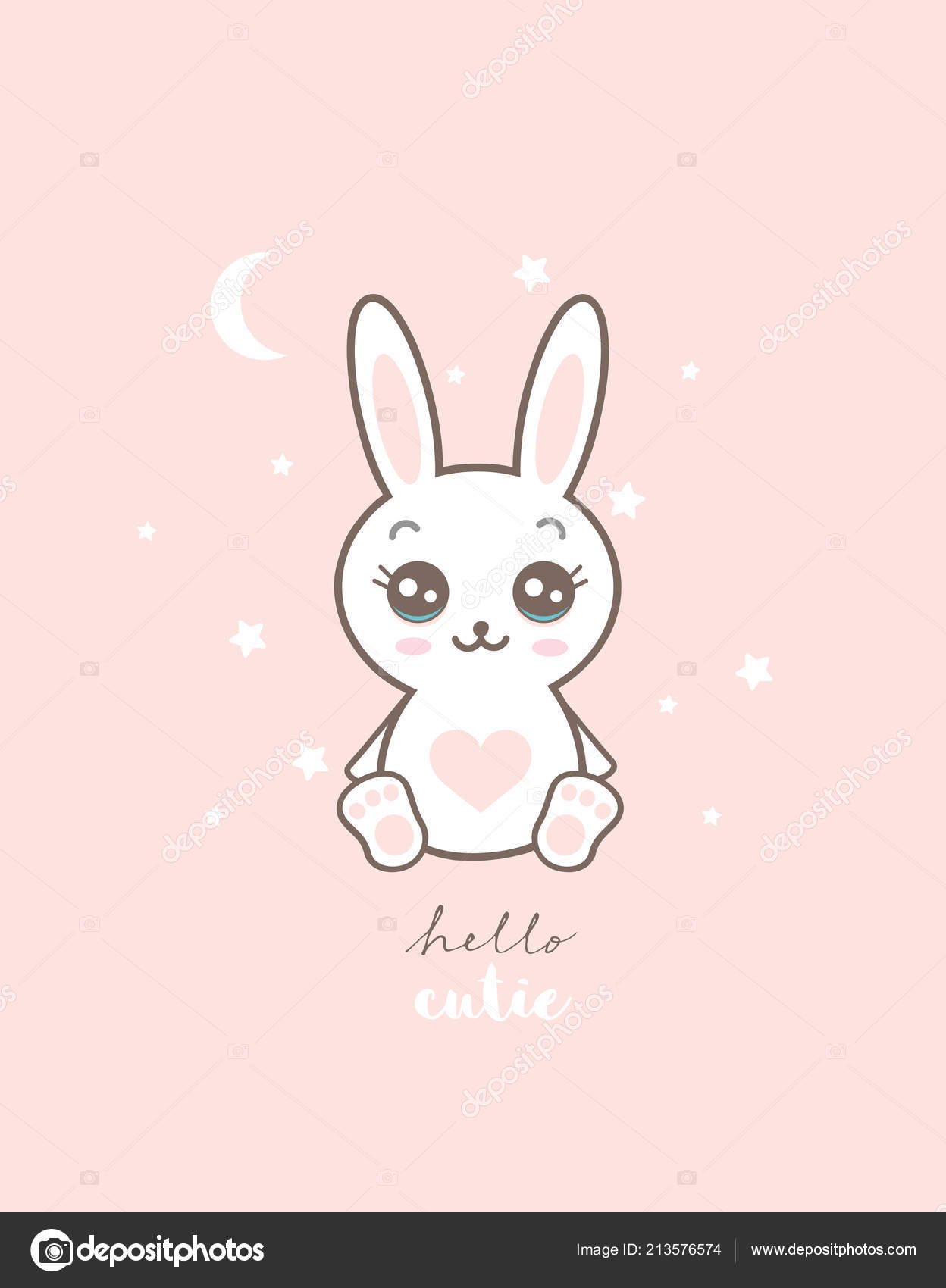 Pale Yellow Nursery Cute White Bunny Nursery Vector Illustration