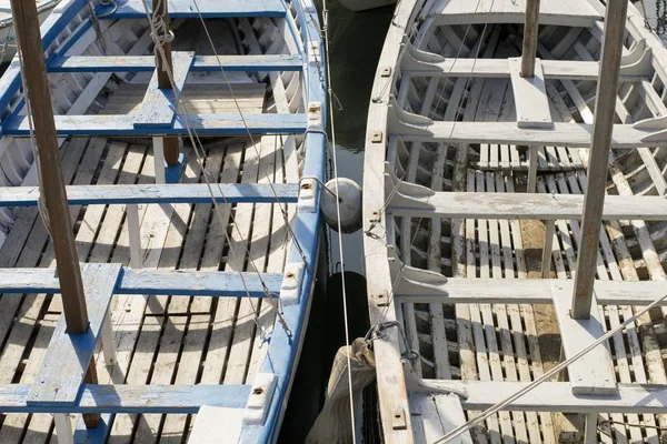 Details Colorful Old Wooden Boats — Stock Photo, Image