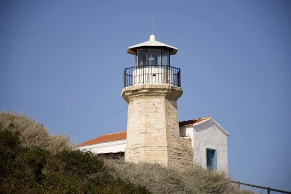 Old Historic Lighthouse Cyprus Sky — Stock Photo, Image