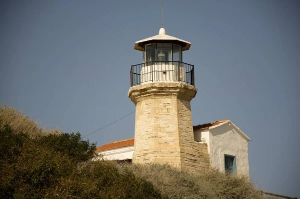 Antigo Farol Histórico Chipre Céu — Fotografia de Stock