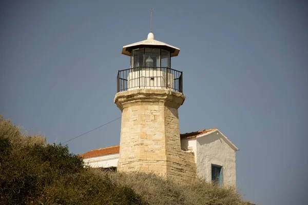 Old Historic Lighthouse Cyprus Sky — Stock Photo, Image