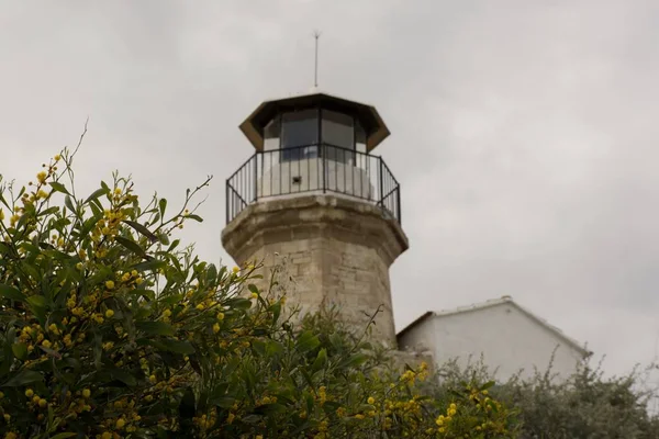 Oude Historische Vuurtoren Cyprus Lucht — Stockfoto