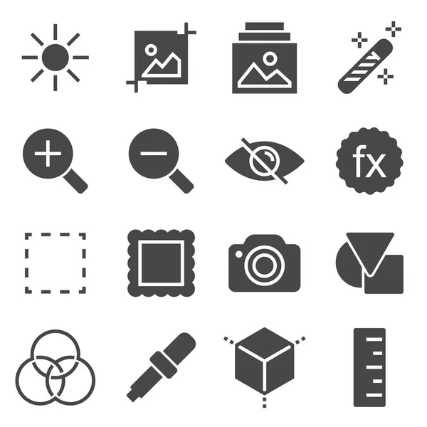 Einfache Reihe Von Bildbearbeitungssymbolen Für Ihr Design — Stockvektor