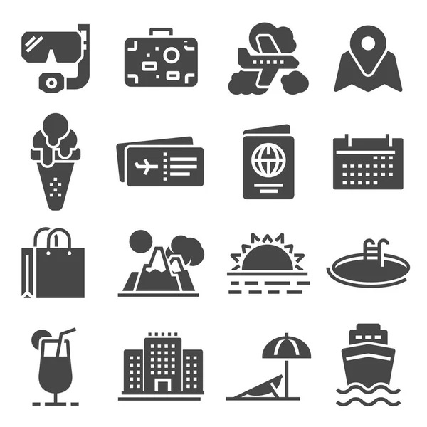 Icono Viaje Turismo Sobre Fondo Blanco — Vector de stock