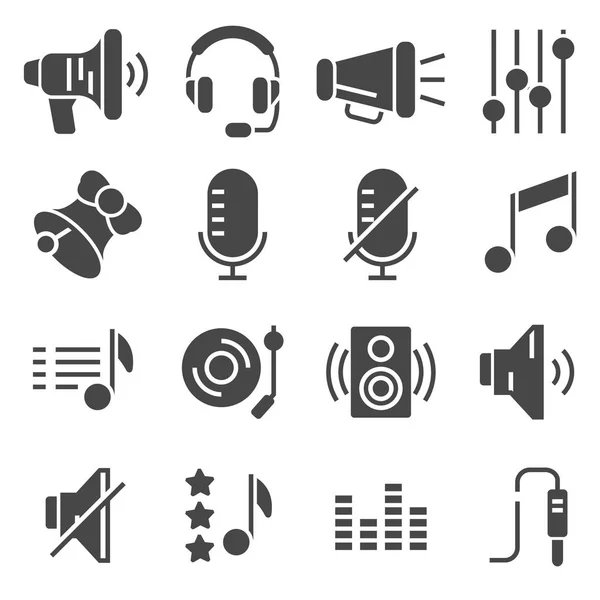 Iconos Sonido Set Vector Signos Audio Botones Elementos Aislados Sobre Vectores de stock libres de derechos