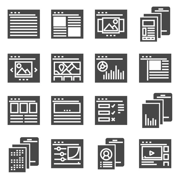 Vector Sitio Web Plantillas Página Icono Colección Interfaz Sobre Fondo Gráficos vectoriales