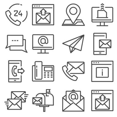 Gri çizgi simgeler web ve mobil uygulaması için bize ulaşın.