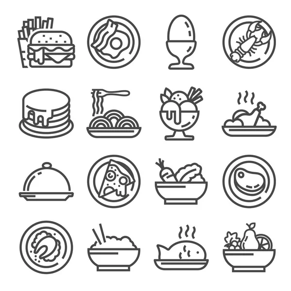 Vector Food icon set, outline style on white background