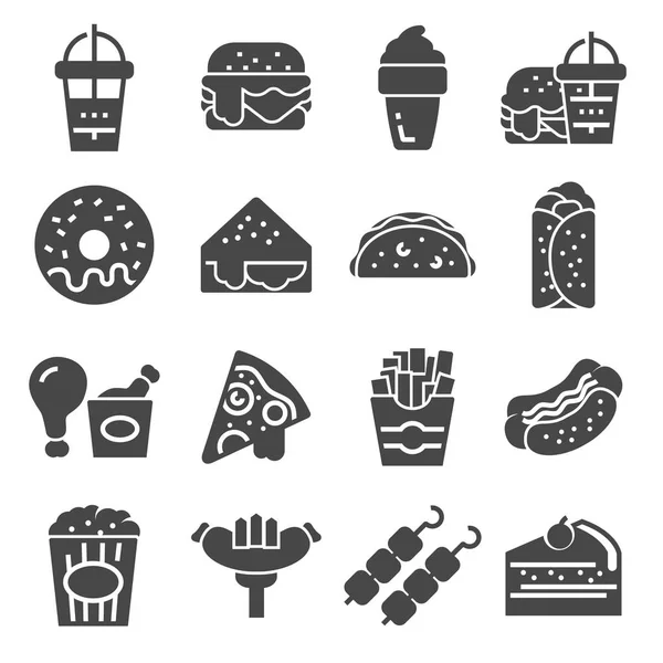 Simple Set Fast Food Related Vector Icons — Stock Vector