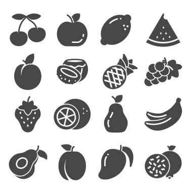 Meyve Icon collection - vektör çizim set