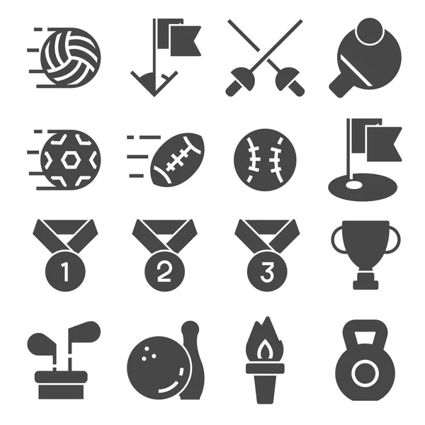 Vektor Illustration Fitness und Sport Symbole auf weißem Hintergrund — Stockvektor