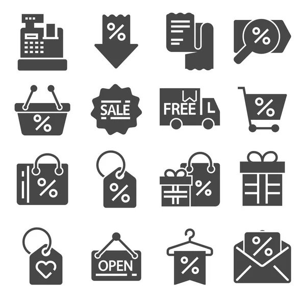 Vector illustrations gray black friday icons set — Stock Vector