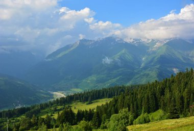 Kafkasya, Gürcistan, Svaneti, dağlar, seyahat